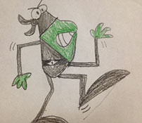 Kids drawing of a Harptoons Character
